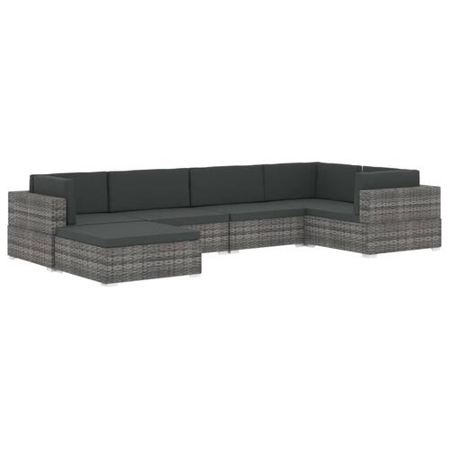 Midtersæde til sofa 1 stk. med hynder polyrattan sort