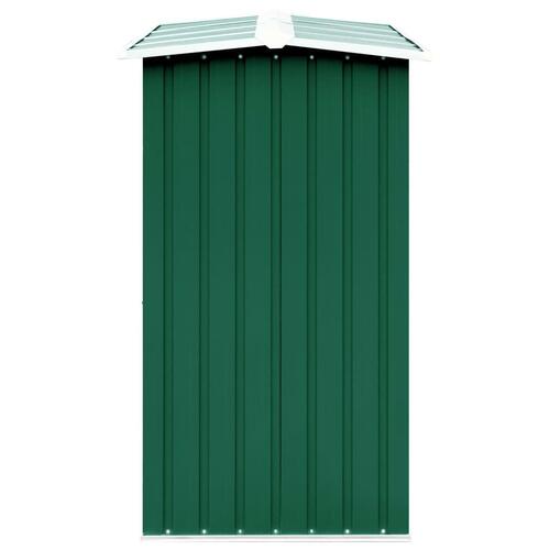 Brændeskur til haven 330 x 92 x 153 cm galvaniseret stål grøn