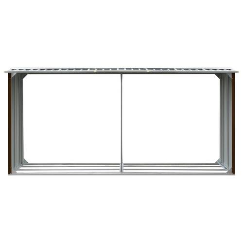 Brændeskur til haven 330 x 92 x 153 cm galvaniseret stål brun