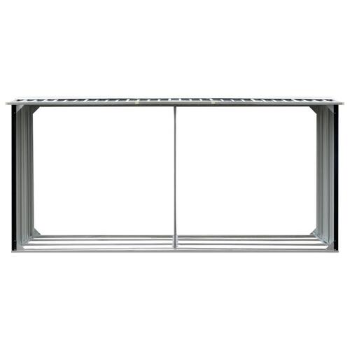 Brændeskur 330 x 92 x 153 cm galvaniseret stål antracitgrå