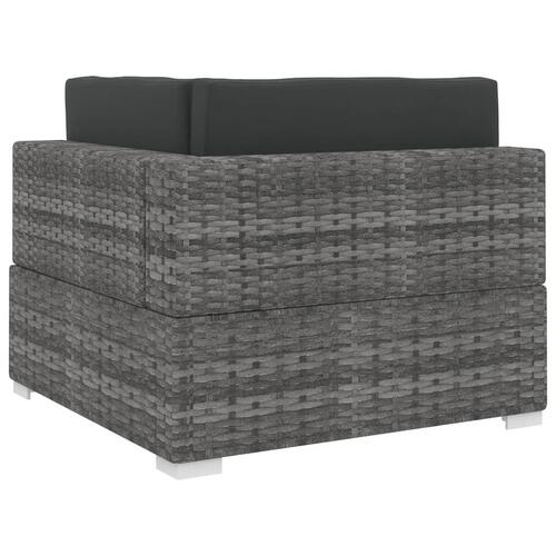 Hjørnesæde til sofa 1 stk. med hynder polyrattan grå