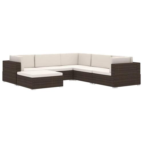 Hjørnesæde til sofa 1 stk. med hynder polyrattan sort