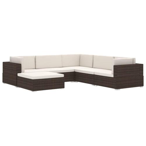 Hjørnesæde til sofa 1 stk. med hynder polyrattan sort