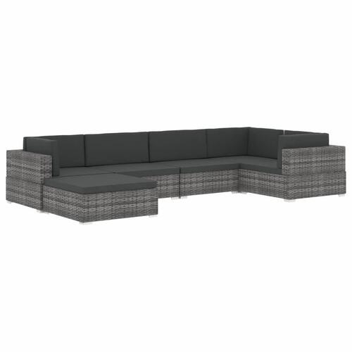 Hjørnesæde til sofa 1 stk. med hynder polyrattan sort