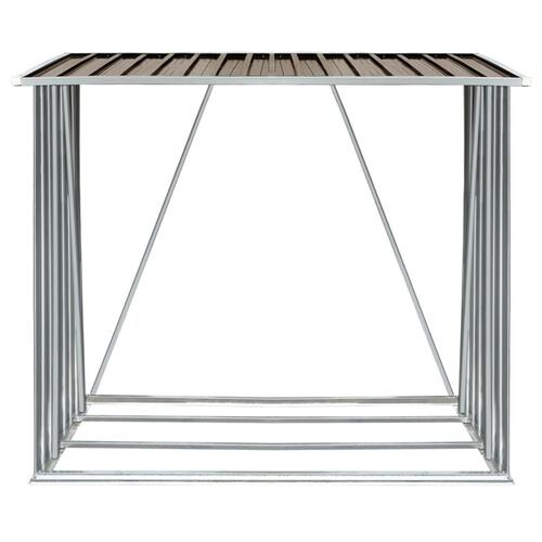 Brændeskur til haven 163x83x154 cm galvaniseret stål brun