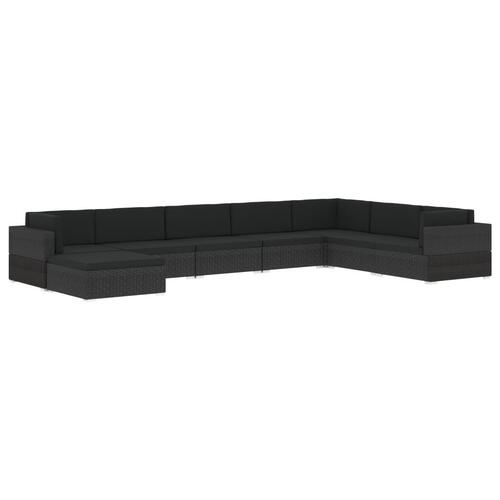 Fodskammel til sofa 1 stk. med hynde polyrattan brun