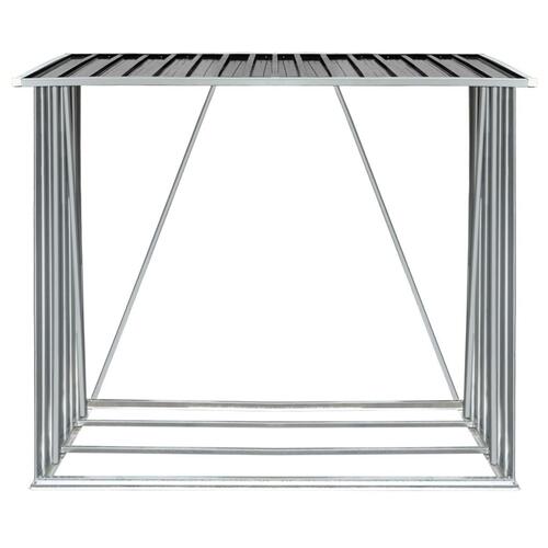 Brændeskur til haven 163x83x154 cm galvaniseret stål antracitgrå