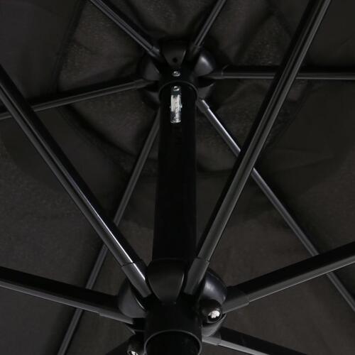 Udendørs parasol med metalstang 300 x 200 cm sort