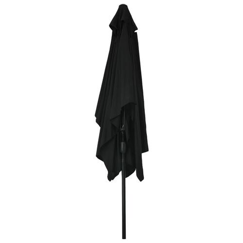 Udendørs parasol med metalstang 300 x 200 cm sort