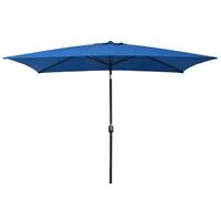 Udendørsparasol med metalstang 300 x 200 cm azurblå