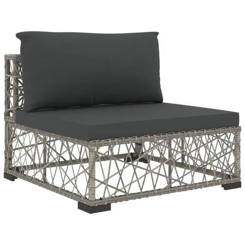 Loungesæt til haven 10 dele med hynder polyrattan grå