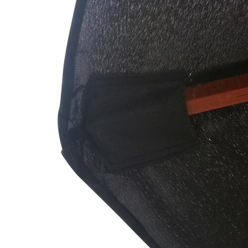 Udendørs parasol med træstang 350 cm sort
