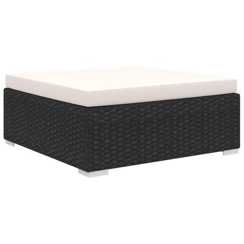 Haveloungesæt 10 dele med hynder polyrattan sort