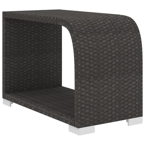 Haveloungesæt 11 dele med hynder polyrattan sort