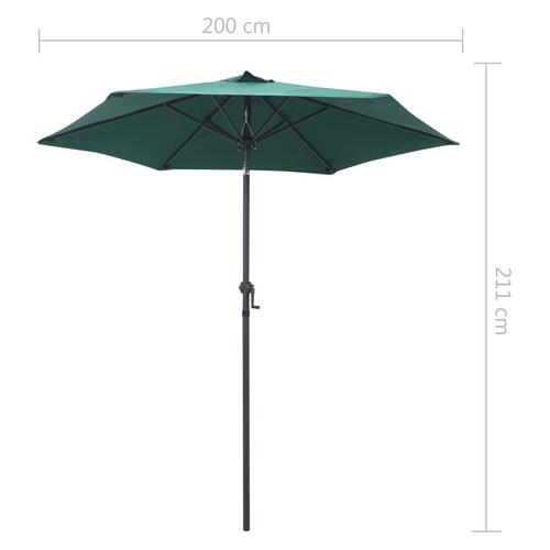 Parasol 200x224 cm aluminium grøn