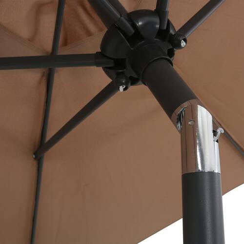 Parasol 200x224 cm aluminium gråbrun