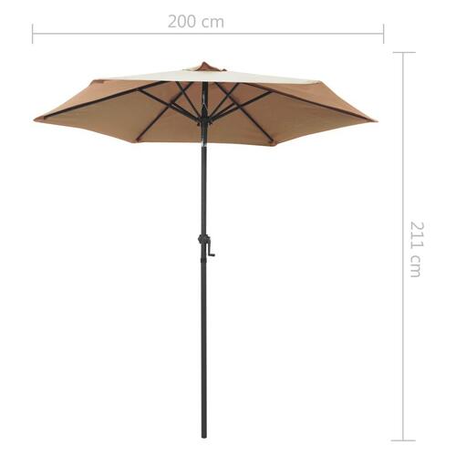 Parasol 200x224 cm aluminium gråbrun