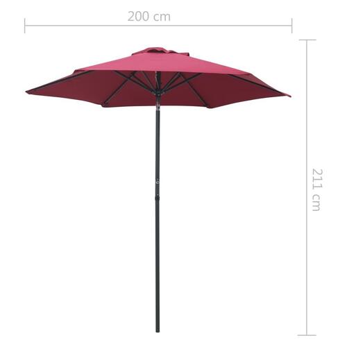 Parasol 200x224 cm aluminium bordeaux