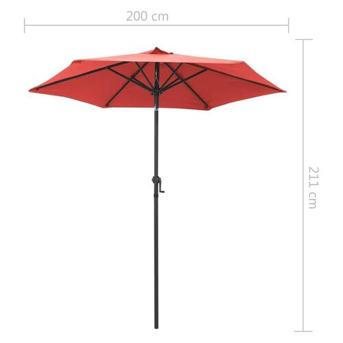 Parasol 200x224 cm aluminium terracotta