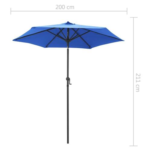 Parasol 200x224 cm aluminium blå