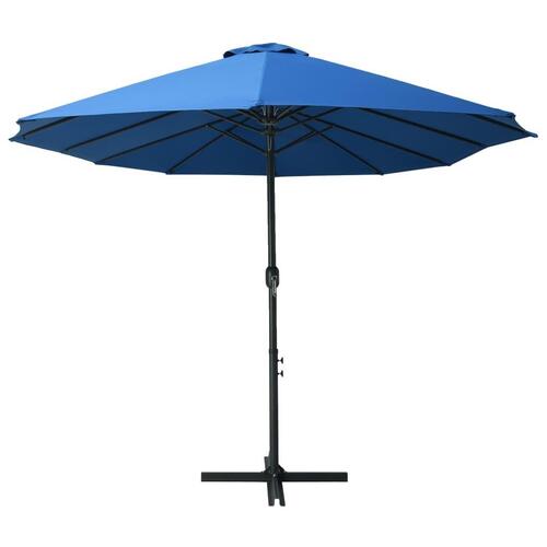 Udendørs parasol med aluminiumsstang 460 x 270 cm blå