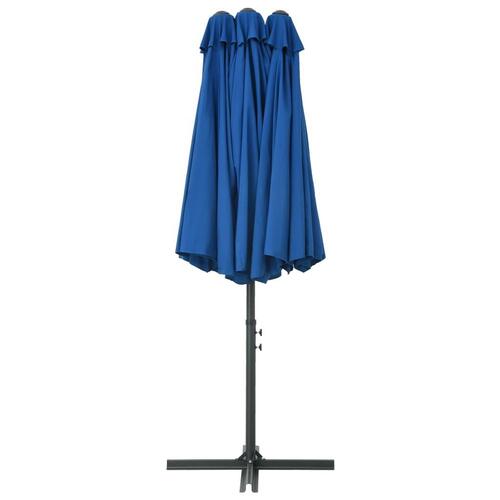 Udendørs parasol med aluminiumsstang 460 x 270 cm blå