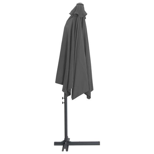 Udendørs parasol med stålstang 300 x 250 cm antracitgrå