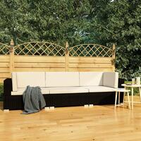 Havesofasæt 3 dele med hynder polyrattan sort