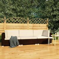 Havesofasæt 3 dele med hynder polyrattan brun