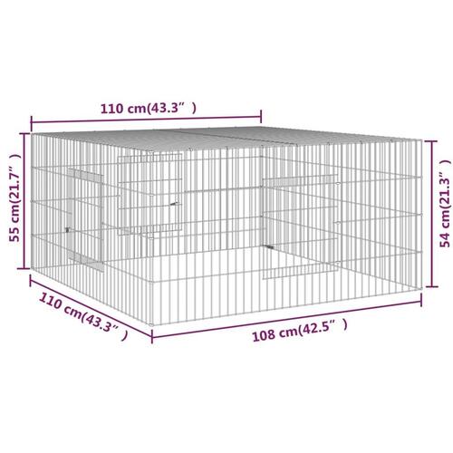 Kaninbur 110x110x55 cm galvaniseret jern