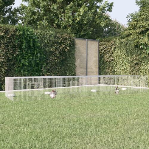 4-panels kaninbur 433x109x54 cm galvaniseret jern