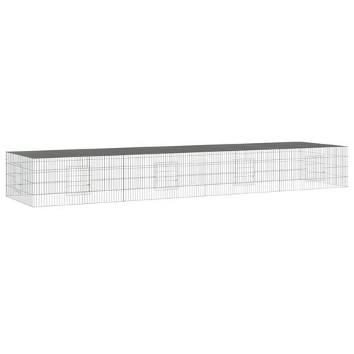 4-panels kaninbur 433x109x54 cm galvaniseret jern