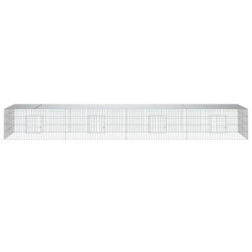 4-panels kaninbur 433x109x54 cm galvaniseret jern