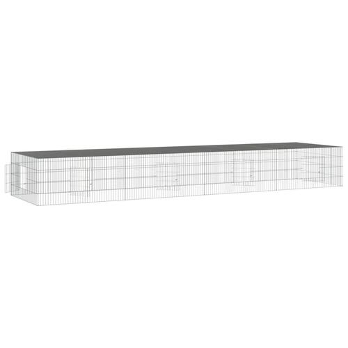 4-panels kaninbur 433x109x54 cm galvaniseret jern