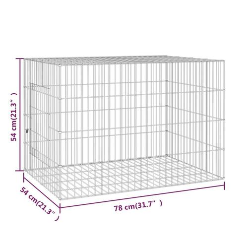 Kaninbur 78x54x54 cm galvaniseret jern