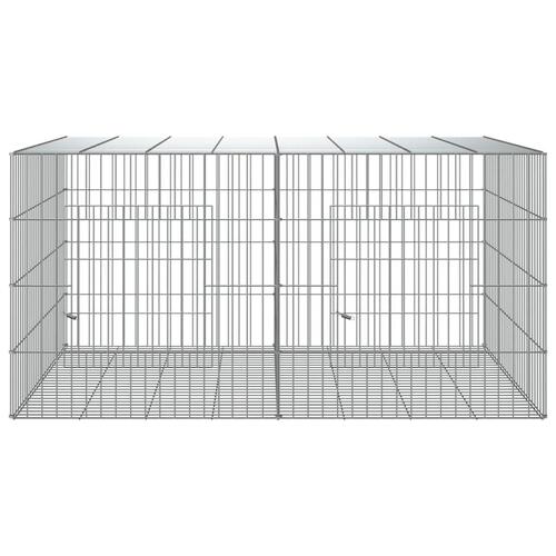 2-panels kaninbur 110x79x54 cm galvaniseret jern