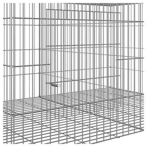 3-panels kaninbur 163x79x54 cm galvaniseret jern