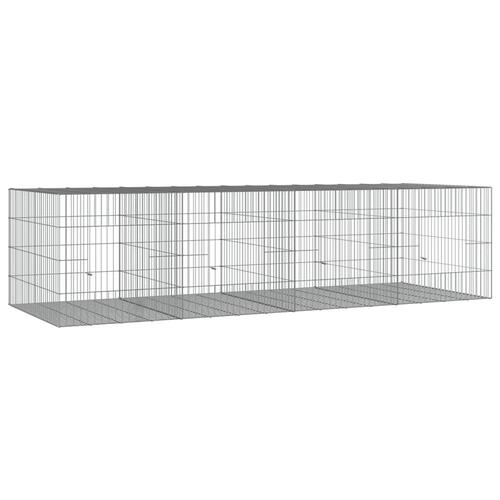 4-panels kaninbur 217x79x54 cm galvaniseret jern