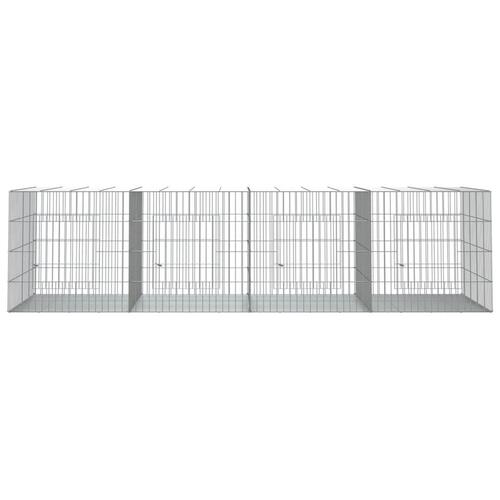 4-panels kaninbur 217x79x54 cm galvaniseret jern