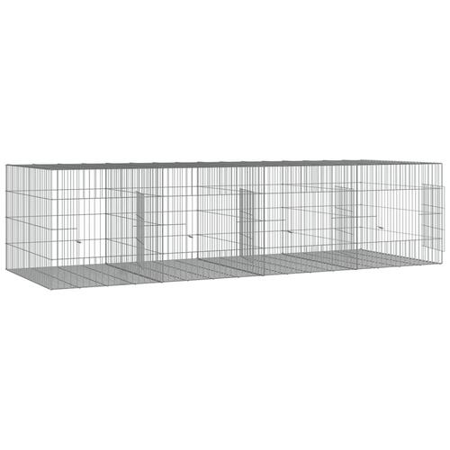 4-panels kaninbur 217x79x54 cm galvaniseret jern
