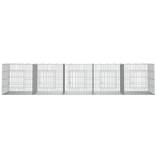5-panels kaninbur 273x79x54 cm galvaniseret jern
