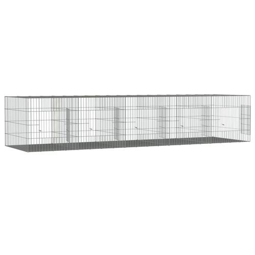 5-panels kaninbur 273x79x54 cm galvaniseret jern