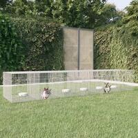 6-panels kaninbur 327x79x54 cm galvaniseret jern