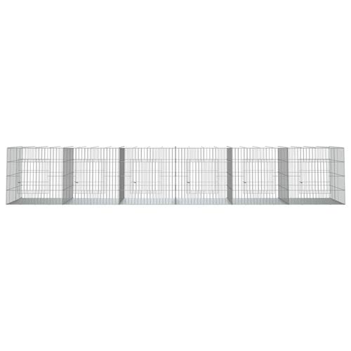 6-panels kaninbur 327x79x54 cm galvaniseret jern