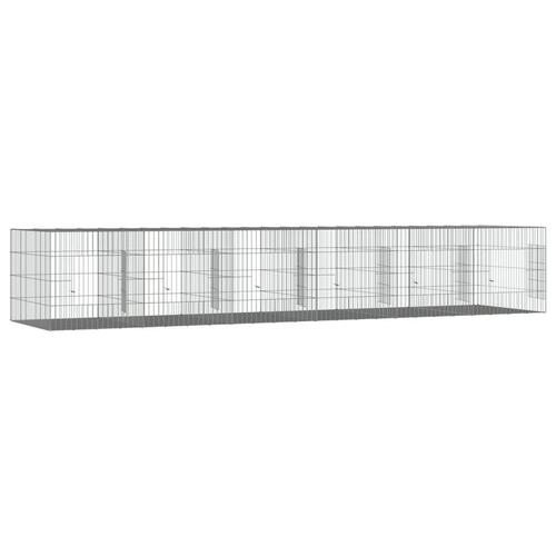 6-panels kaninbur 327x79x54 cm galvaniseret jern