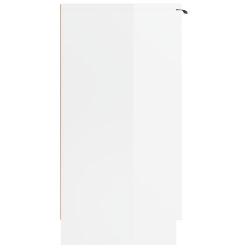 Skoskab 59x35x70 cm konstrueret træ hvid højglans