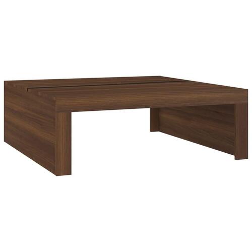 Sofabord 100x100x35 cm konstrueret træ brun egetræsfarve