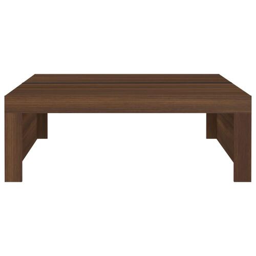 Sofabord 100x100x35 cm konstrueret træ brun egetræsfarve