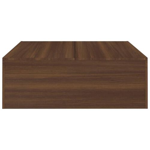 Sofabord 100x100x35 cm konstrueret træ brun egetræsfarve