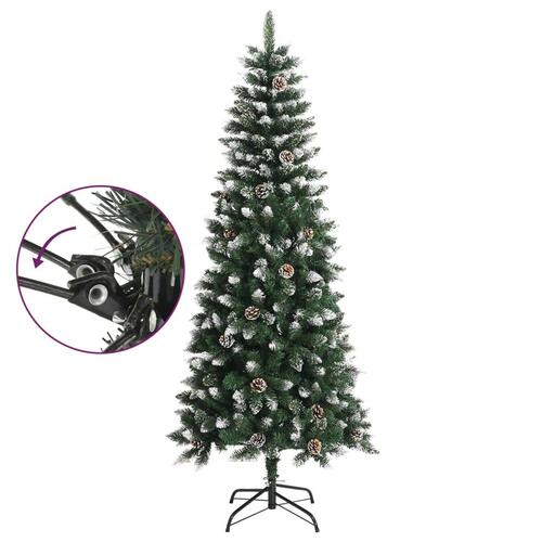 Kunstigt juletræ med juletræsfod 180 cm PVC grøn